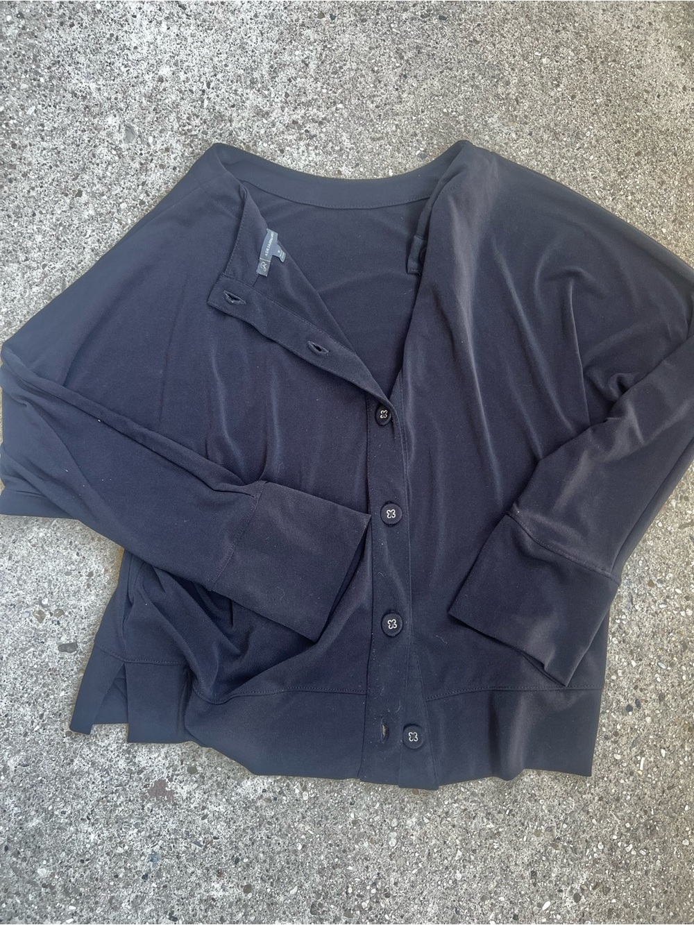 Adrianna Papell Black Lightweight Button-Up Top